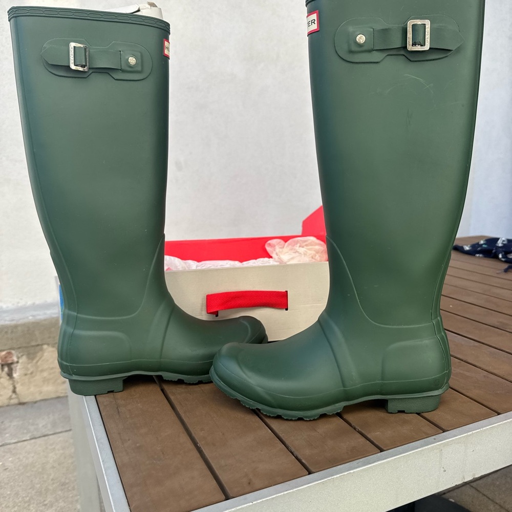 Hunter Dark Green Waterproof Boots